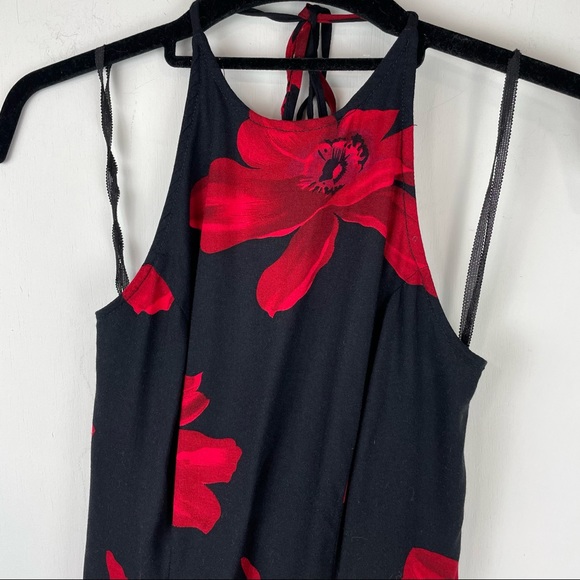 Vintage Y2K Floral Mini Dress Halter Neck Open Back Sz XS/S - Picture 3 of 11